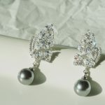 Gray Pearl Crystal Earring E04