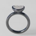 Heart Black Mother Of Pearl Silver Ring 02
