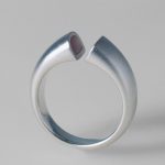 Heart Distance Pink Mother Of Pearl Silver Open Ring 02