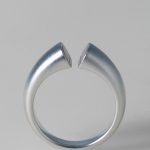Heart Distance Pink Mother Of Pearl Silver Open Ring 03