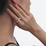 Heart Distance Pink Mother Of Pearl Silver Open Ring 04